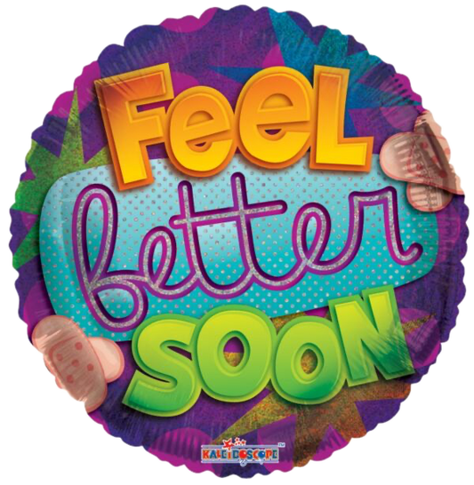 9" Stick Balloon  - Feel Better Soon