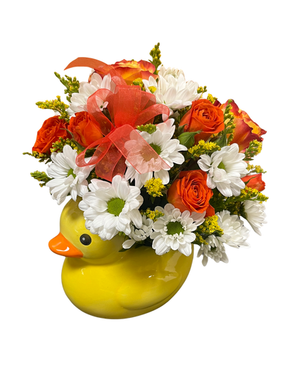 $44 Flower Arrangement - Baby Duck Vase