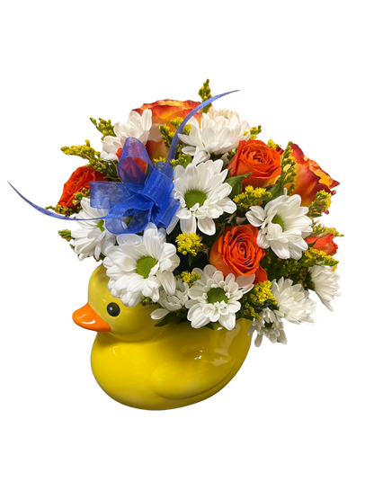 $44 Flower Arrangement - Baby Duck Vase