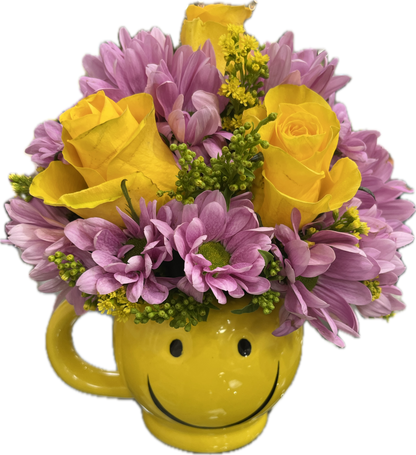 Fresh Flower Smiley Mug $40