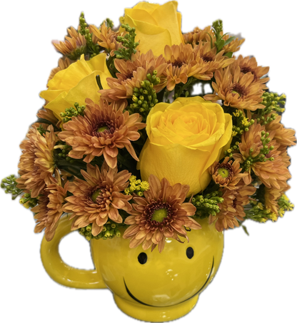 Fresh Flower Smiley Mug $40